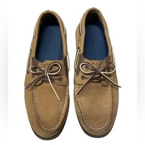 Sperry boys slip-on tan classic leather Topsider shoes 5.5M